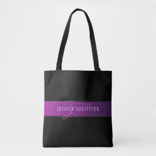 Eleganter Name & monogrammierte Initiale/n Tasche