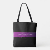 Eleganter Name & monogrammierte Initiale/n Tasche (Rückseite)