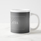 Eleganter Name & monogrammierte Initialen | Schwar Jumbo-Tasse (Rechts)