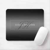 Eleganter Name & monogrammierte Initialen | Schwar Mousepad (Mit Mouse)