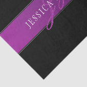 Eleganter Name & monogrammierte Initialen Seidenpapier (Ausschnitt)