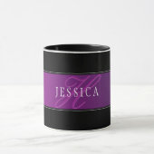 Eleganter Name & monogrammiertes Initial/Initialen Tasse (Zentrum)