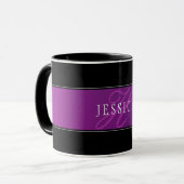 Eleganter Name & monogrammiertes Initial/Initialen Tasse (Vorderseite Links)