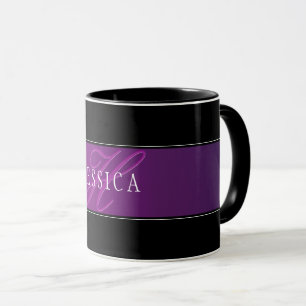 Eleganter Name & monogrammiertes Initial/Initialen Tasse