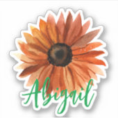 Eleganter Name Orange Sonnenblumen Aufkleber (Vorderseite)