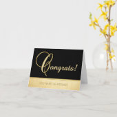 Eleganter Name Personalisiert Black Gold GLÜCKWUNS Karte (Gelbe Blume)