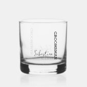 Eleganter Name Personalisiert Wedding Trauzeuge Whiskyglas (Vorderseite)