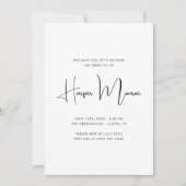 Eleganter Name Schwarz-weißes Minimalistisches Bra Einladung (Vorderseite)