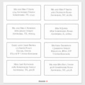 Eleganter Name und Adresse Aufkleber (Blatt)