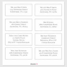 Eleganter Name und Adresse Aufkleber