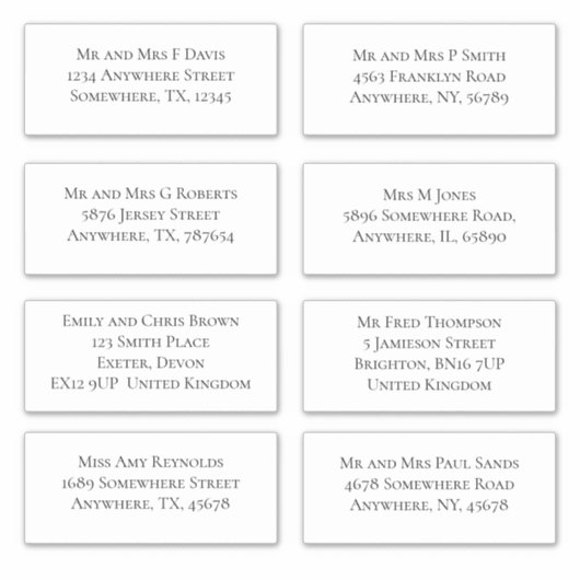 Eleganter Name und Adresse Aufkleber (Vorderseite)