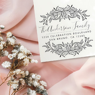 Eleganter Name und Adresse für die faulle Grenze Gummistempel