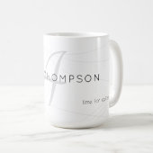 eleganter Name und anfängliches (Monogramm) Weiß 1 Kaffeetasse (VorderseiteRechts)