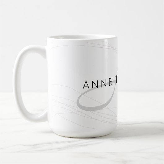 eleganter Name und anfängliches (Monogramm) Weiß 1 Kaffeetasse (Links)