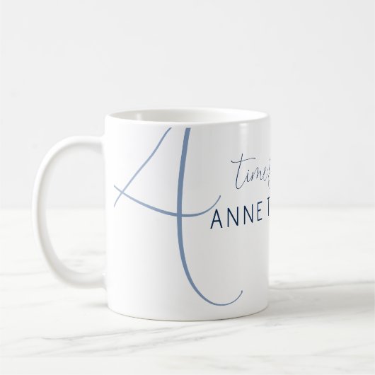 Eleganter Name und Anfangsbuchstaben Kaffeetasse (Links)