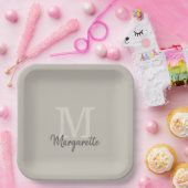 Eleganter Name und Anfangsmonogramm Pappteller (Party)