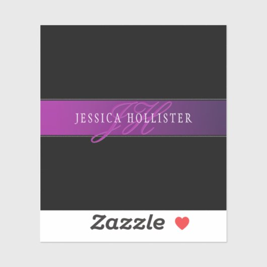 Eleganter Name und Mit Monogramm Initial/s Aufkleber (Blatt)