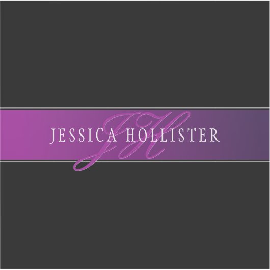 Eleganter Name und Mit Monogramm Initial/s Aufkleber (Vorderseite)