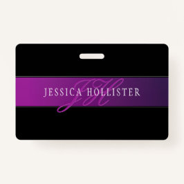 Eleganter Name und Mit Monogramm Initial/s Ausweis