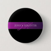 Eleganter Name und Mit Monogramm Initial/s Button (Vorderseite)
