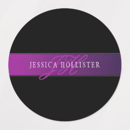 Eleganter Name und Mit Monogramm Initial/s Etiketten