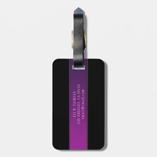 Eleganter Name und Mit Monogramm Initial/s Gepäckanhänger (Rückseite vertikal)