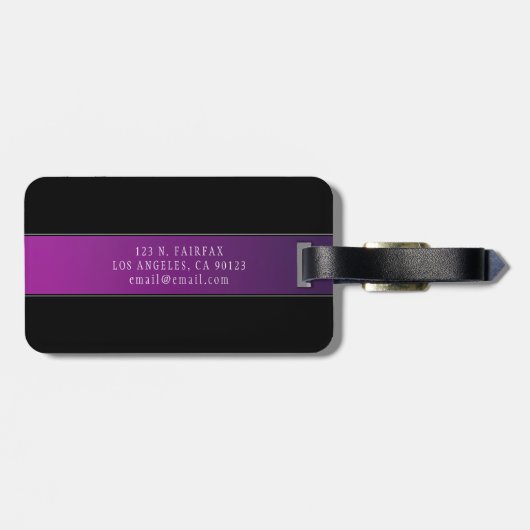 Eleganter Name und Mit Monogramm Initial/s Gepäckanhänger (Rückseite horizontal)