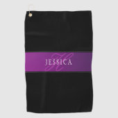Eleganter Name und Mit Monogramm Initial/s Golfhandtuch (Vorderseite)