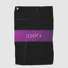Eleganter Name und Mit Monogramm Initial/s Golfhandtuch