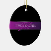 Eleganter Name und Mit Monogramm Initial/s Keramik Ornament (Rechts)