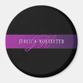 Eleganter Name und Mit Monogramm Initial/s Magnet (Vorne)