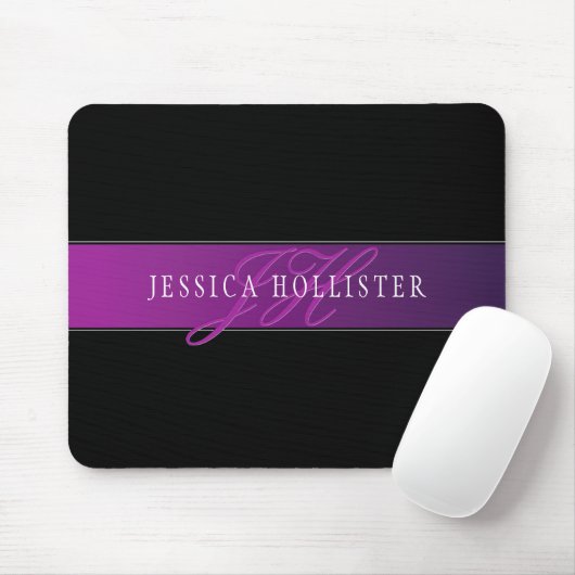 Eleganter Name und Mit Monogramm Initial/s Mousepad (Mit Mouse)
