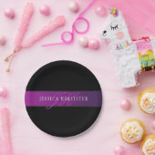 Eleganter Name und Mit Monogramm Initial/s Pappteller (Party)