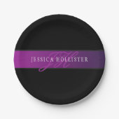 Eleganter Name und Mit Monogramm Initial/s Pappteller (Vorderseite)