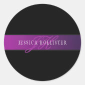 Eleganter Name und Mit Monogramm Initial/s Runder Aufkleber (Vorderseite)