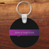 Eleganter Name und Mit Monogramm Initial/s Schlüsselanhänger (Rückseite)
