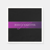 Eleganter Name und Mit Monogramm Initial/s Serviette (Vorderseite)