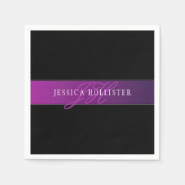 Eleganter Name und Mit Monogramm Initial/s Serviette