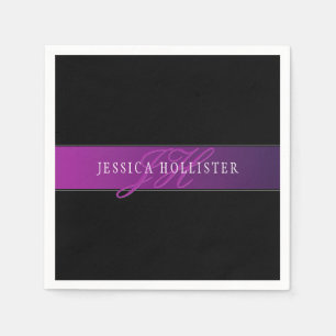 Eleganter Name und Mit Monogramm Initial/s Serviette