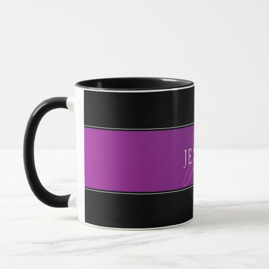 Eleganter Name und Mit Monogramm Initial/s Tasse (Links)