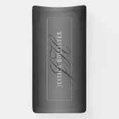 Eleganter Name und Mit Monogramm Initialen | Schwa Banner (Vertikal)