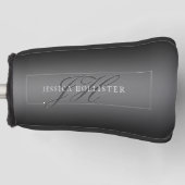 Eleganter Name und Mit Monogramm Initialen | Schwa Golf Headcover (Vorderseite)