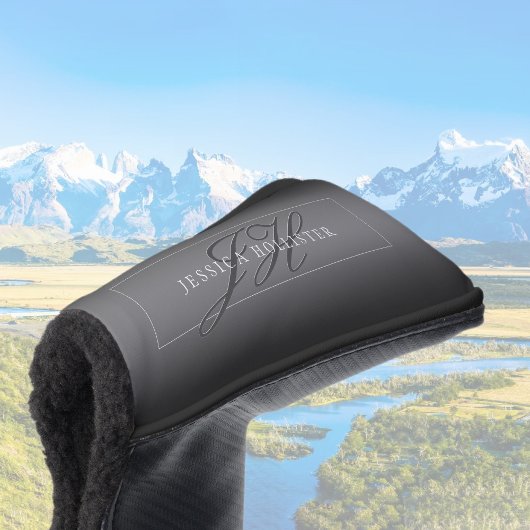 Eleganter Name und Mit Monogramm Initialen | Schwa Golf Headcover