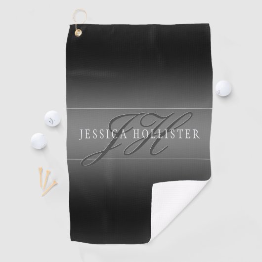 Eleganter Name und Mit Monogramm Initialen | Schwa Golfhandtuch (Insitu)