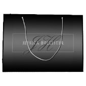 Eleganter Name und Mit Monogramm Initialen | Schwa Große Geschenktüte (Rückseite)