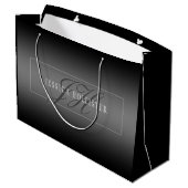 Eleganter Name und Mit Monogramm Initialen | Schwa Große Geschenktüte (Rückseite Schrägansicht)