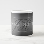 Eleganter Name und Mit Monogramm Initialen | Schwa Jumbo-Tasse (Vorderseite)