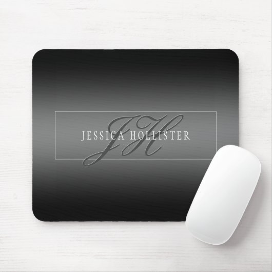 Eleganter Name und Mit Monogramm Initialen | Schwa Mousepad (Mit Mouse)