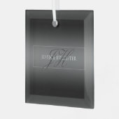 Eleganter Name und Mit Monogramm Initialen | Schwa Ornament Aus Glas (Vorderseite links)