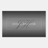 Eleganter Name und Mit Monogramm Initialen | Schwa Rechteckiger Aufkleber (Vorderseite)